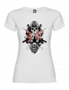 Camiseta calavera samurai mujer
